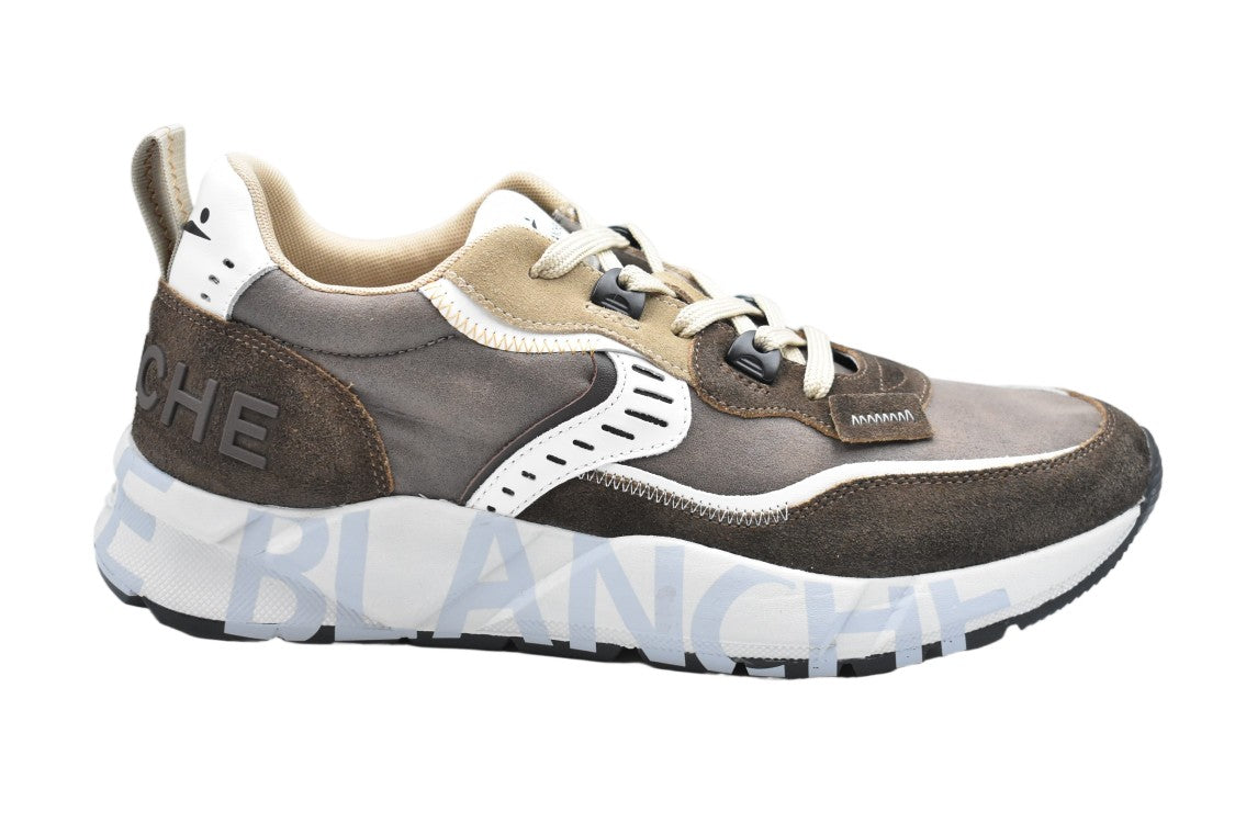 Voile Blanche Brown Taupe Laced Rubber Sole Shoes