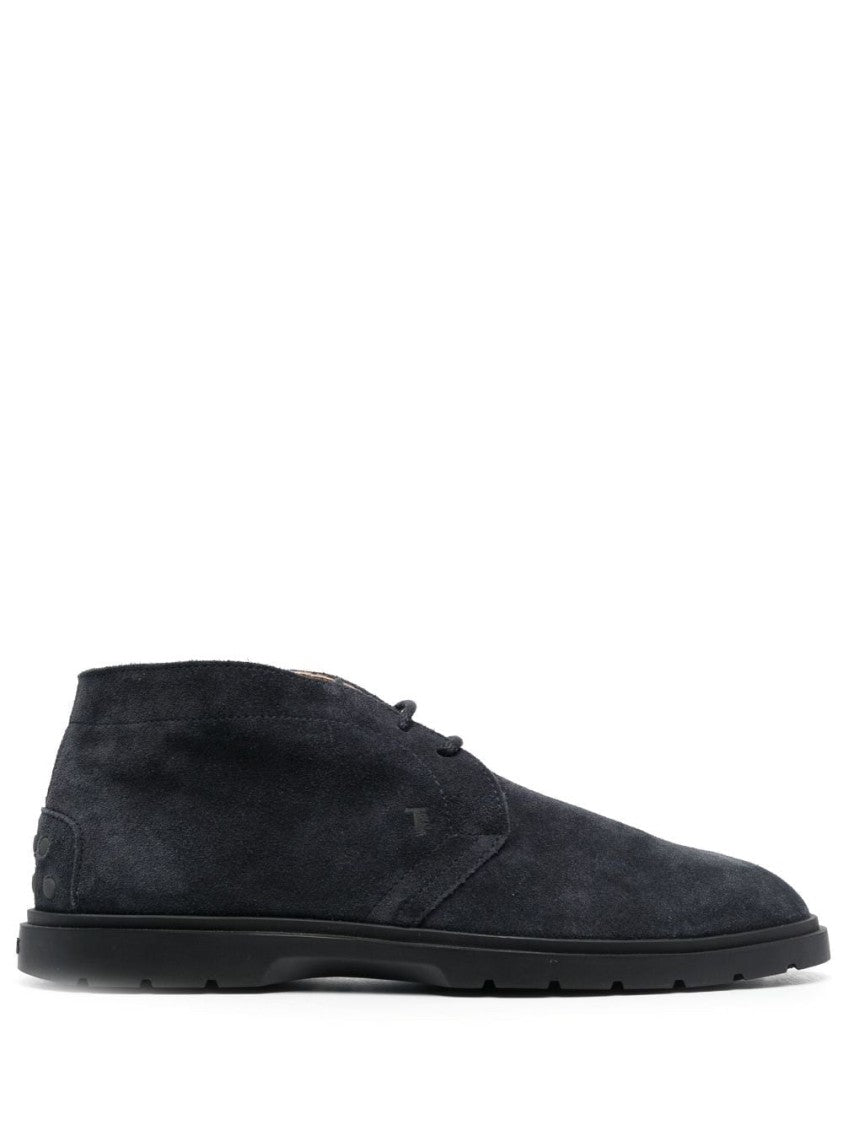 Tod's Blue Minimalist Leather-Lined Leather Ankle Boots