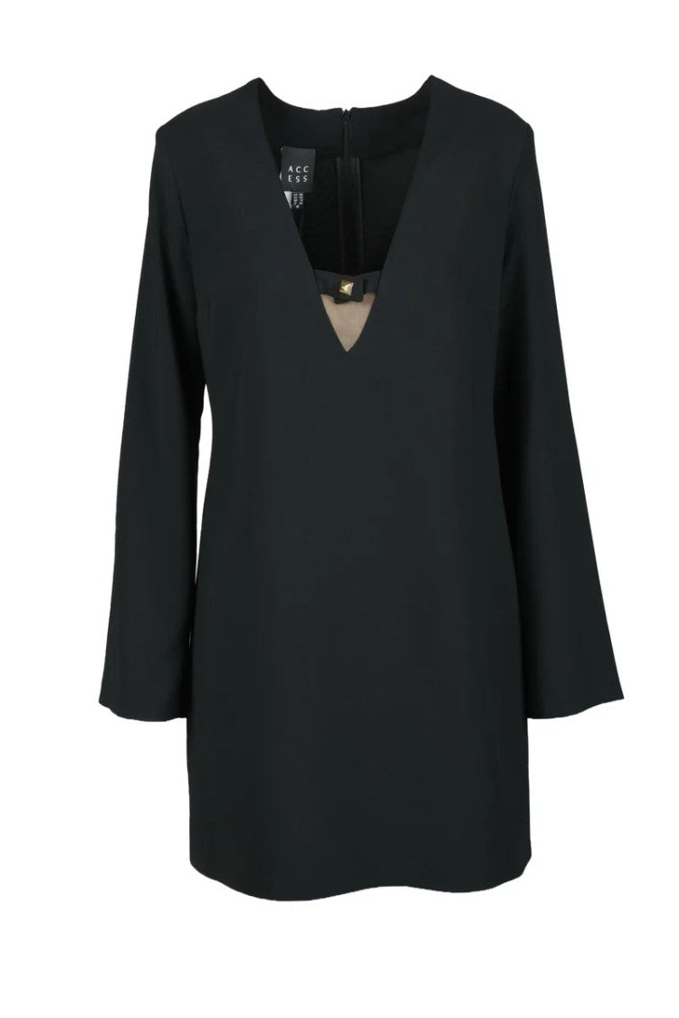 Access Fashion Fluid Drape Black Dress