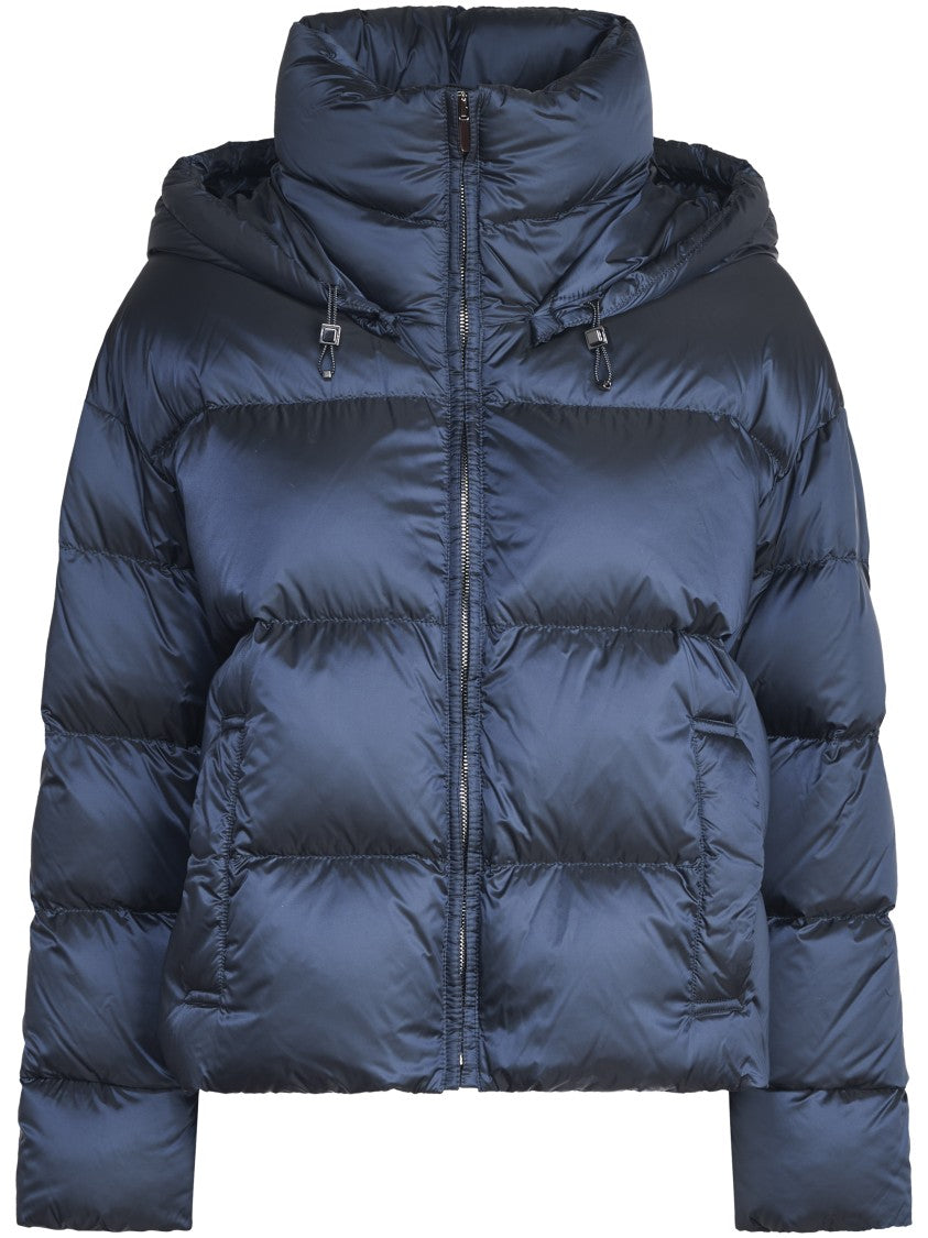 Max Mara Structured Blue Polyamide Coat With Clean Lines
