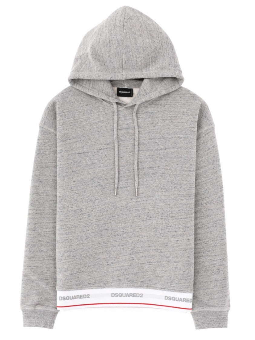 Dsquared2 Cotton Logo Band Hem Hoodie