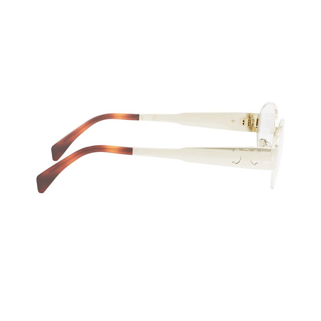 Celine Gold Metal Triomphe Metal Oval Sunglasses