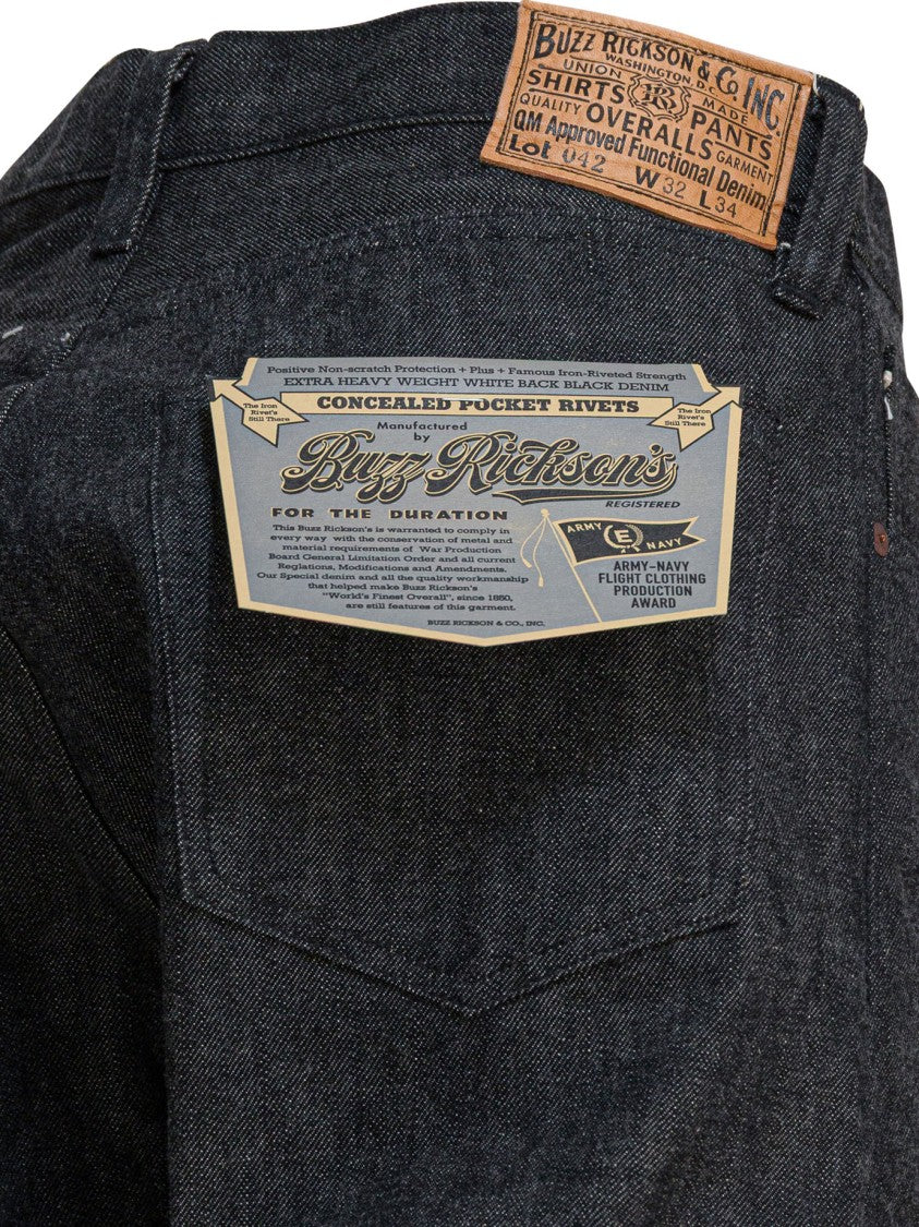 Buzz Rickson's Mid-Rise Black Selvedge Denim Jeans