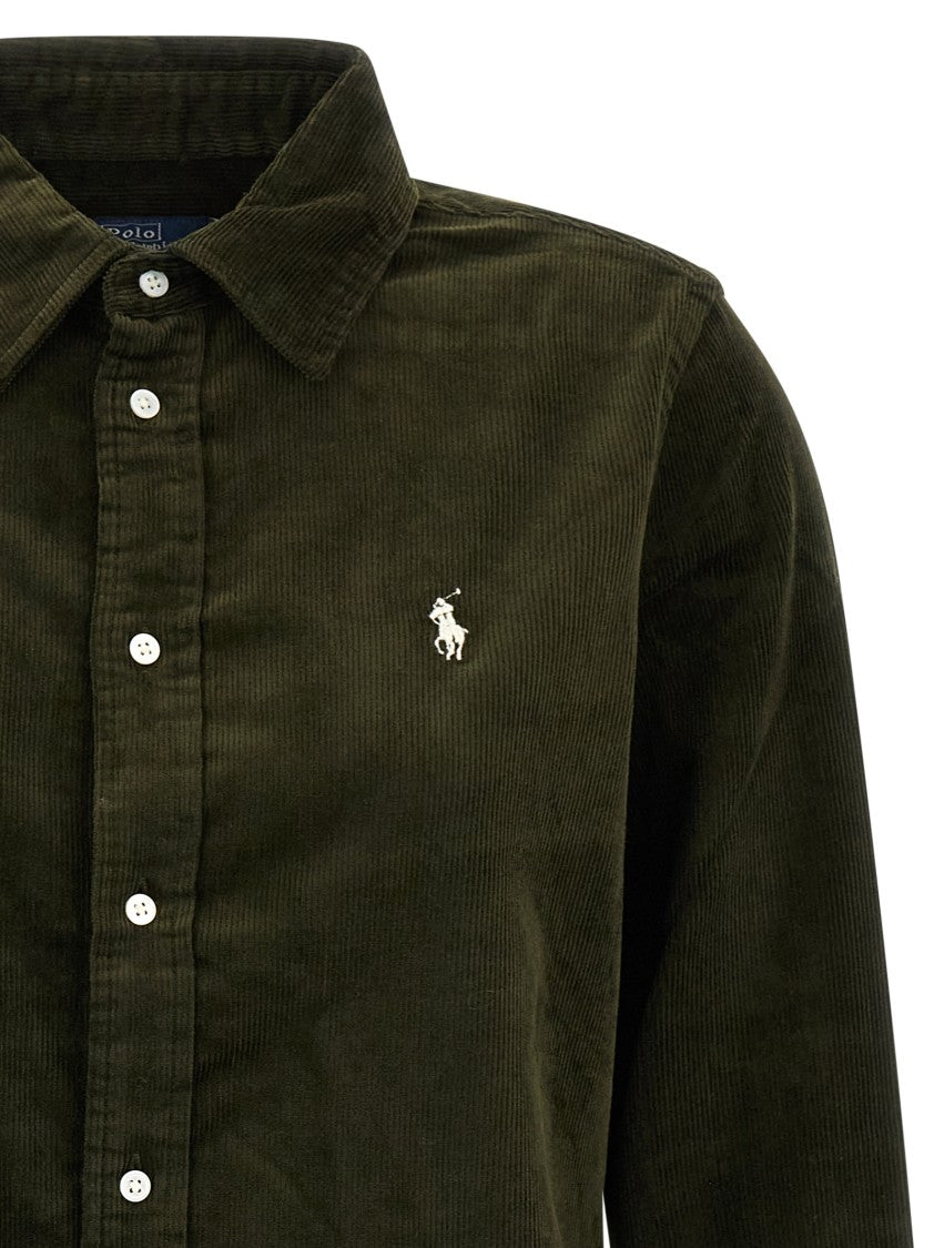 Polo Ralph Lauren Slim-Fit Velvet Shirt With Logo Embroidery