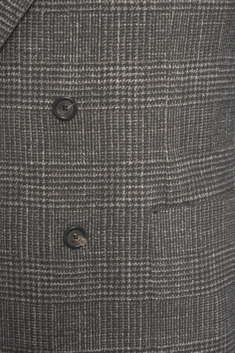 Circolo 1901 Double-Breasted Glencheck Blazer With Wide Lapels And Patch Pockets