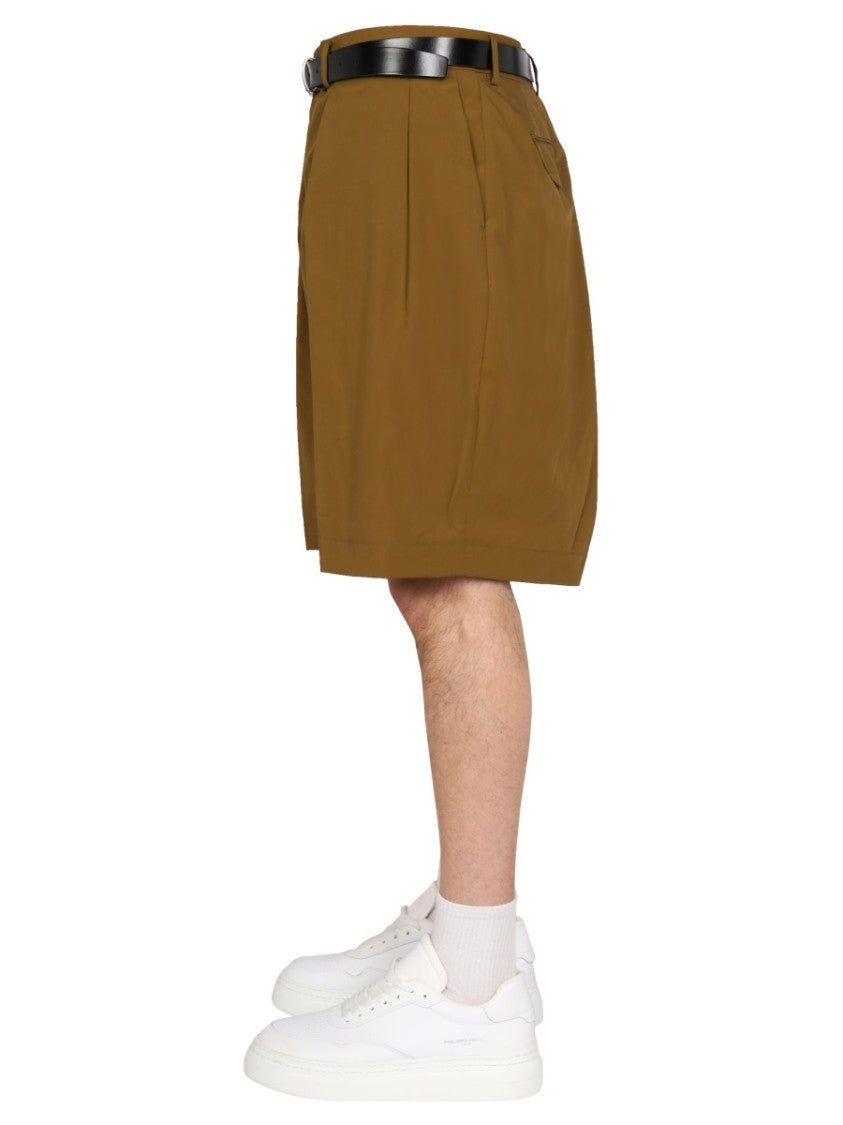 Paul Smith Mid-Length Bermuda Shorts With Pleated Front