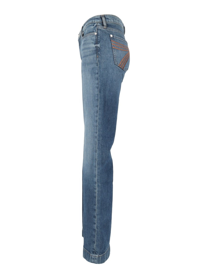 7 For All Mankind Blue Core Dojo Classic Flared Jeans