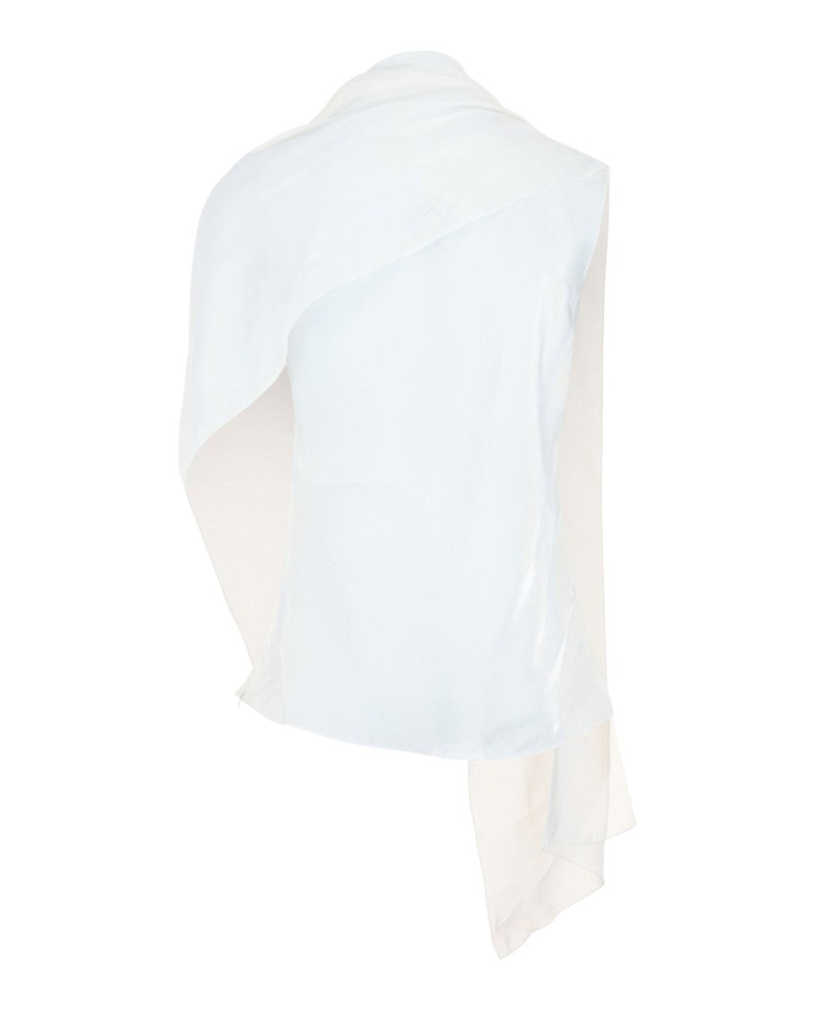 Ferragamo Asymmetrical Shawl Blouse