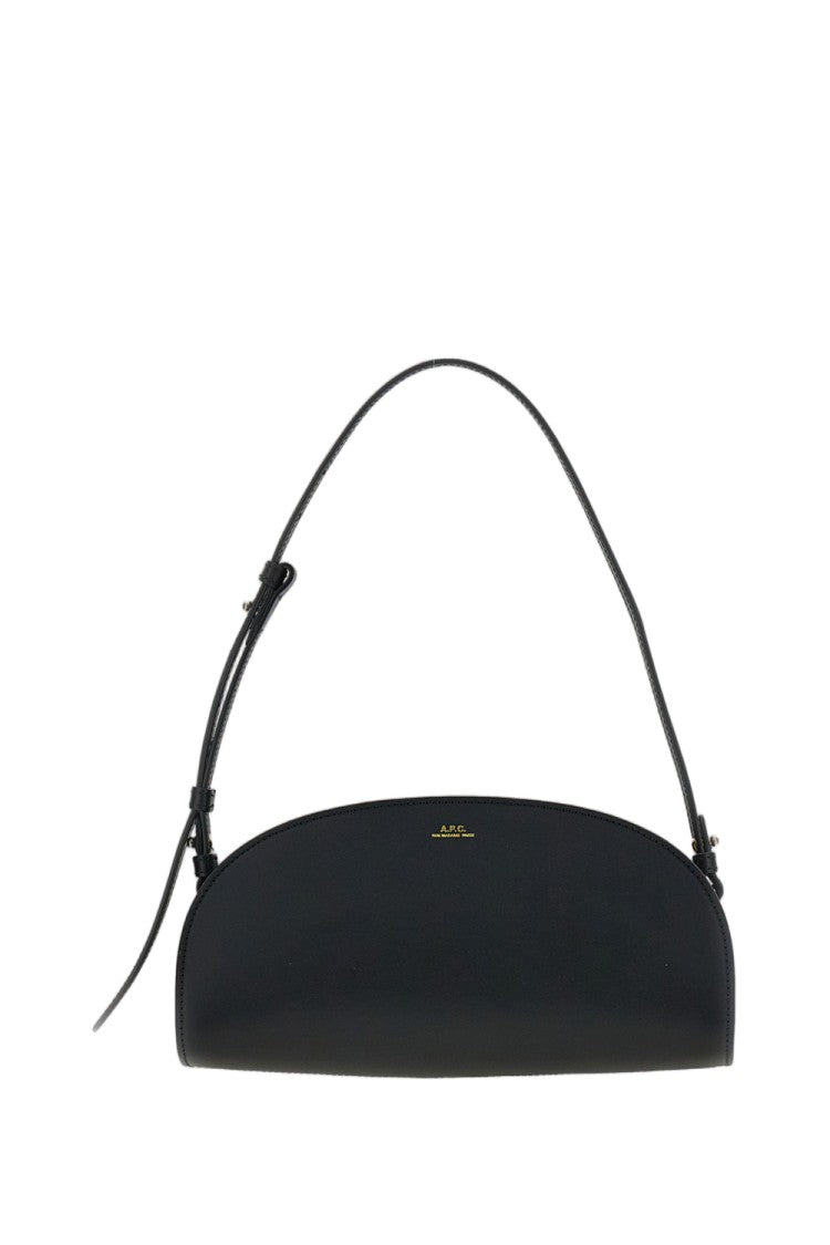 A.P.C. Elongated Demi-Lune Shoulder Bag With Gold Accents