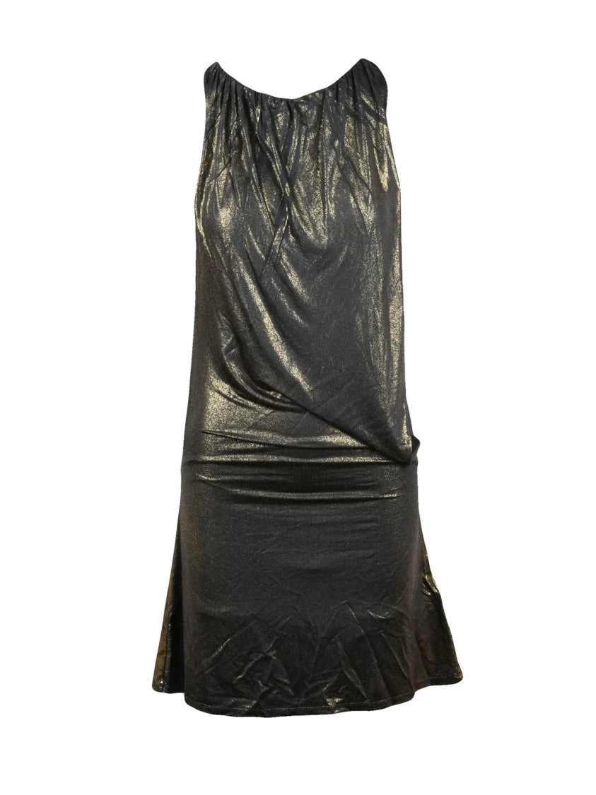 Diesel Gold Metallic Lycra Mini Dress
