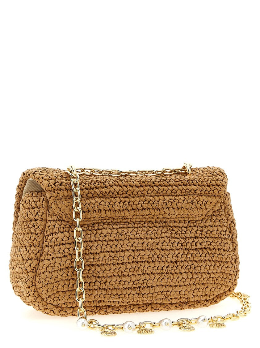 Self-Portrait 'Raffia Bow Charm' Shoulder Bag