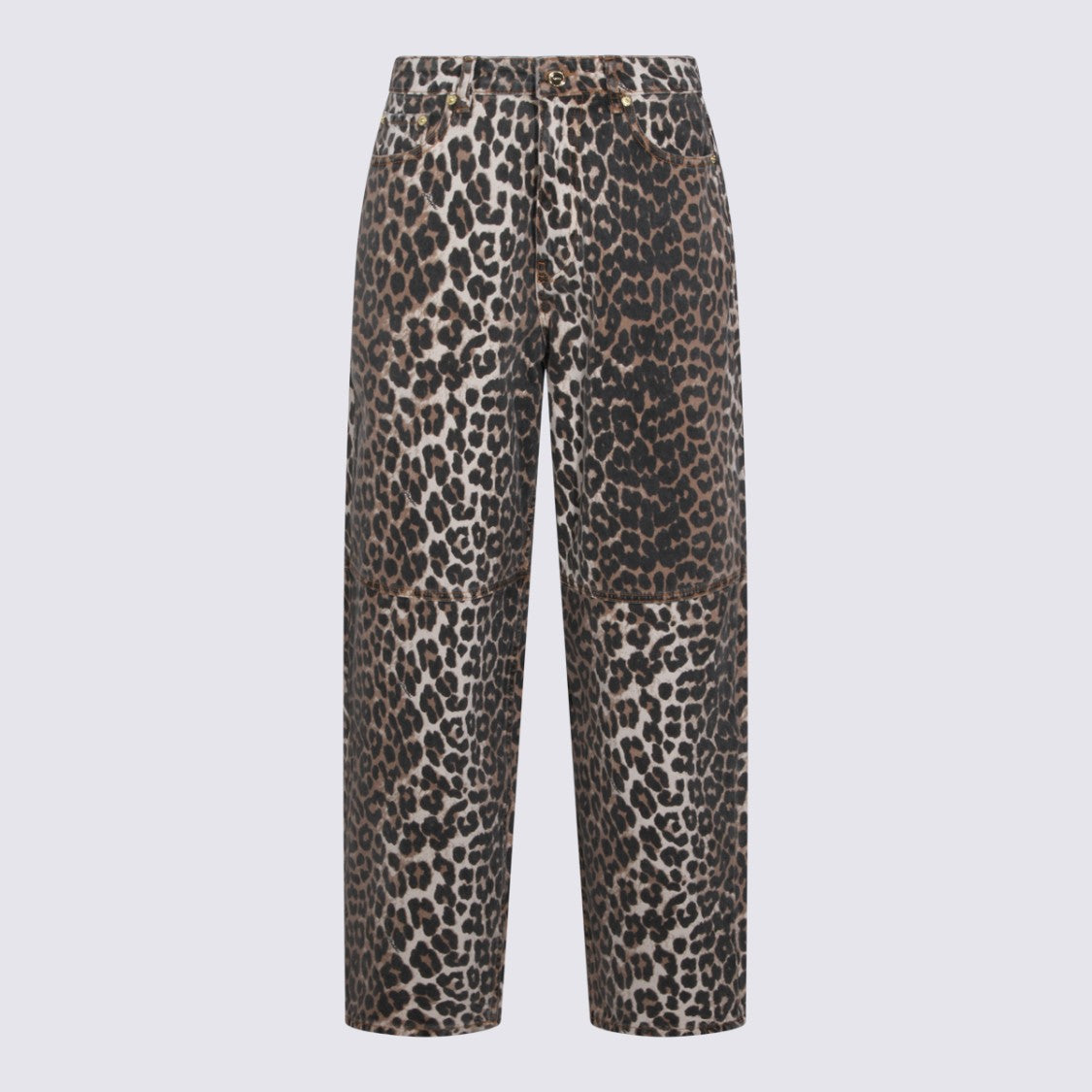 Ganni Straight-Leg Denim Jeans With Mid-Rise Waist And Timeless Finish