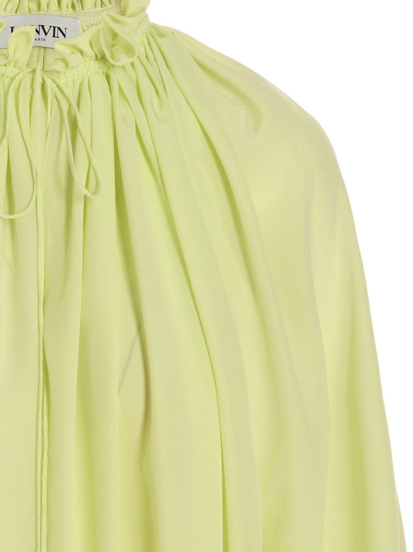 Lanvin Elegant Silk Blouse With High Collar