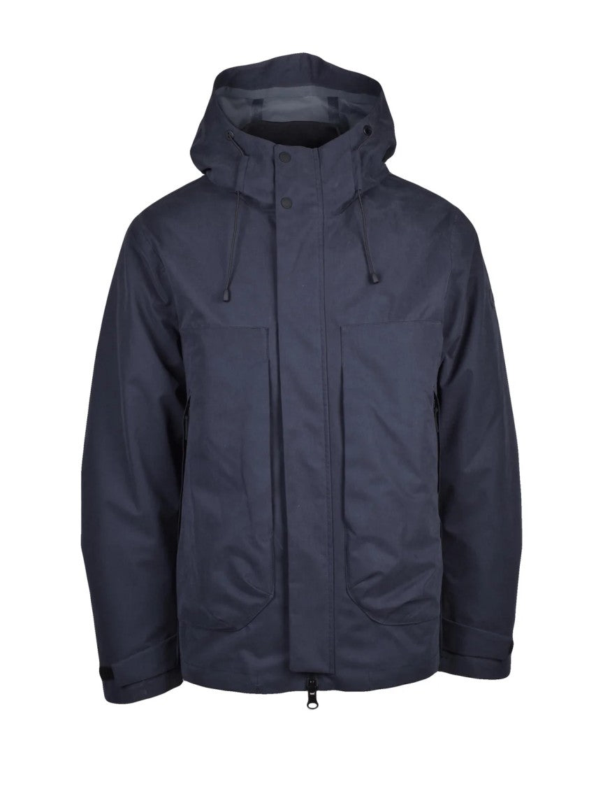 People Of Shibuya Versatile Geometric-Lined Blue Coat With Removable Thermal Lining