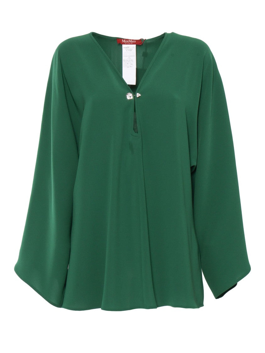 Max Mara Relaxed Fit Jacket With Deep V-Neckline
