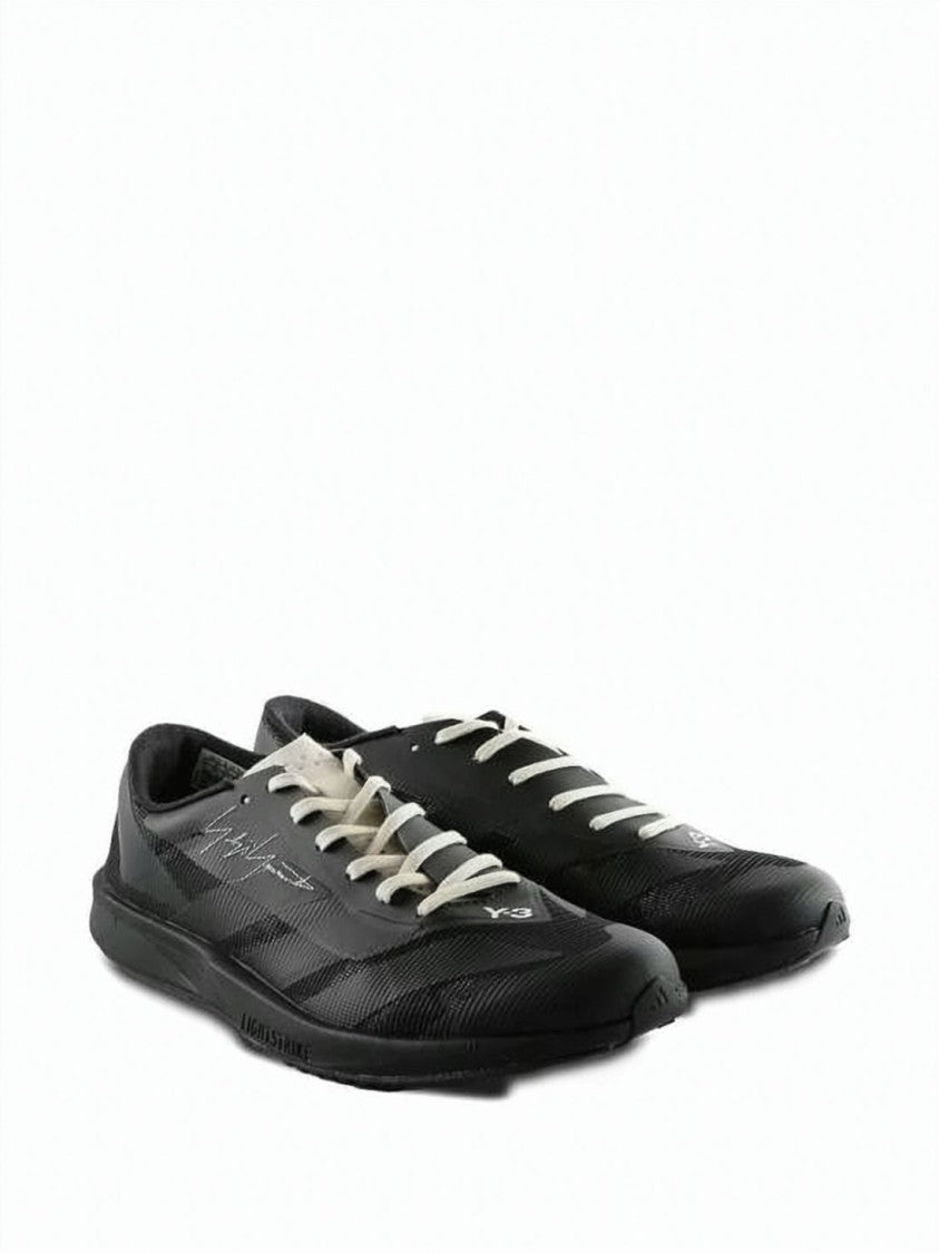 Y-3 Textured Black Sneakers With Streamlined Silhouette