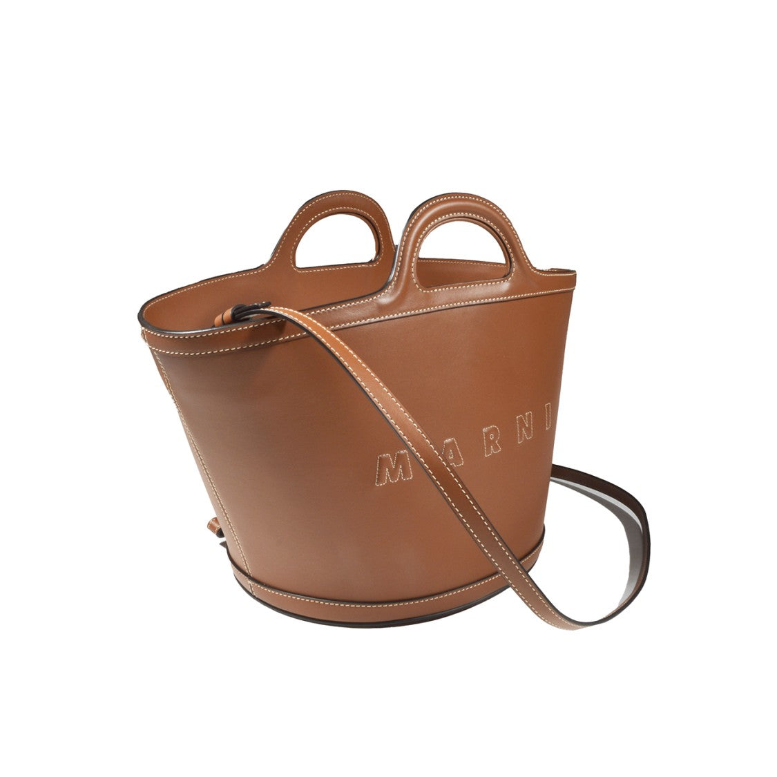 Marni Tropicalia Small Brown Leather Handbag