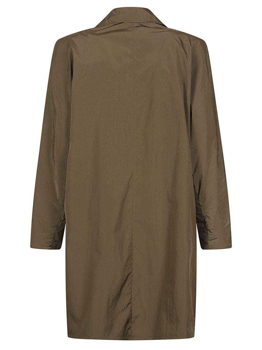 The Row Three-Quarter Sleeve Minimalist Brown Coat