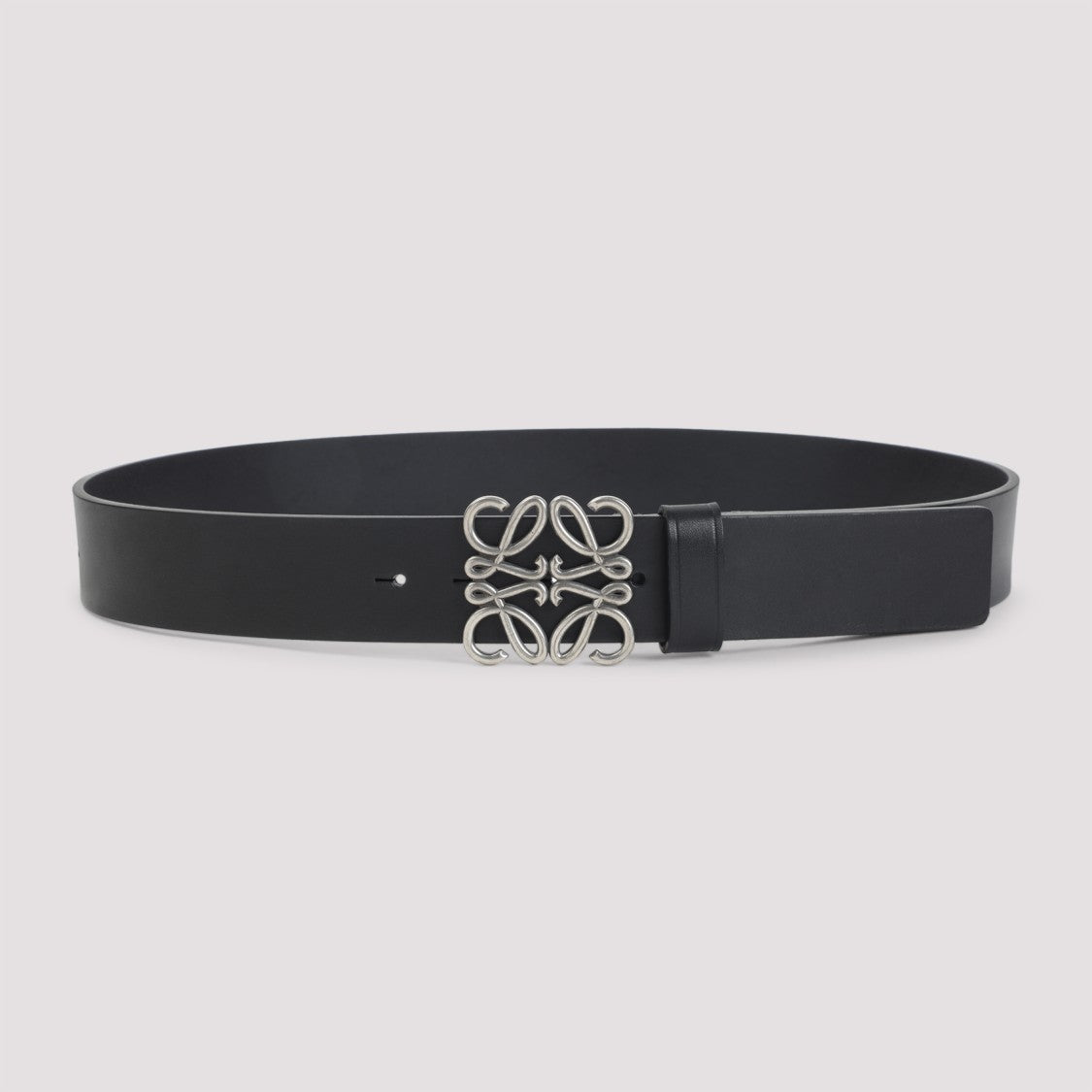 Loewe Black Vintage Palladium Calf Skin Chunky Anagram 4Cm Belt