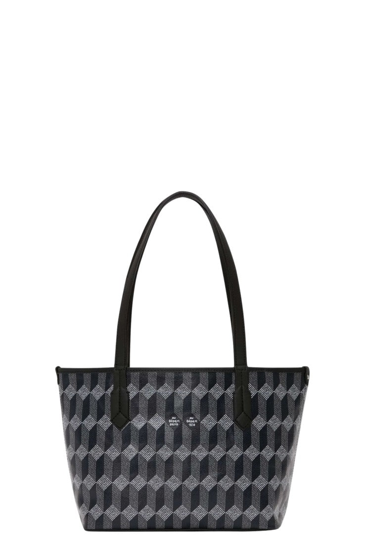Au Depart Monogrammed Canvas Tote Bag With Leather Accents