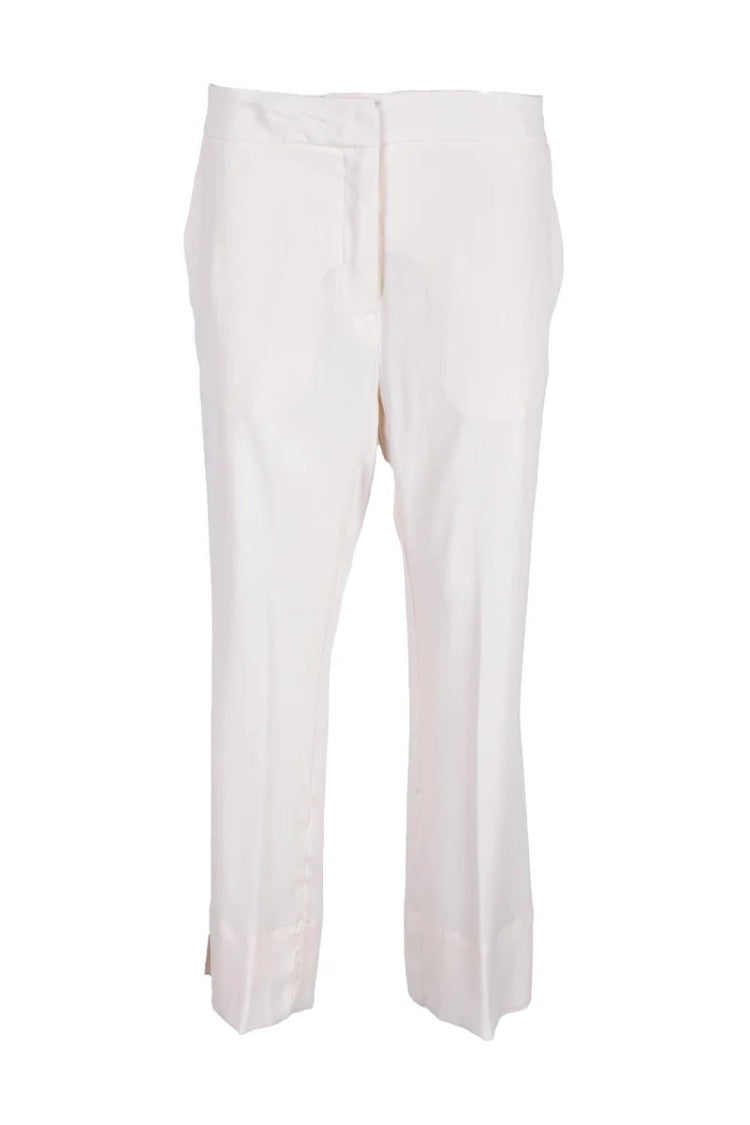 Semi Couture Trousers Silk Acetate White