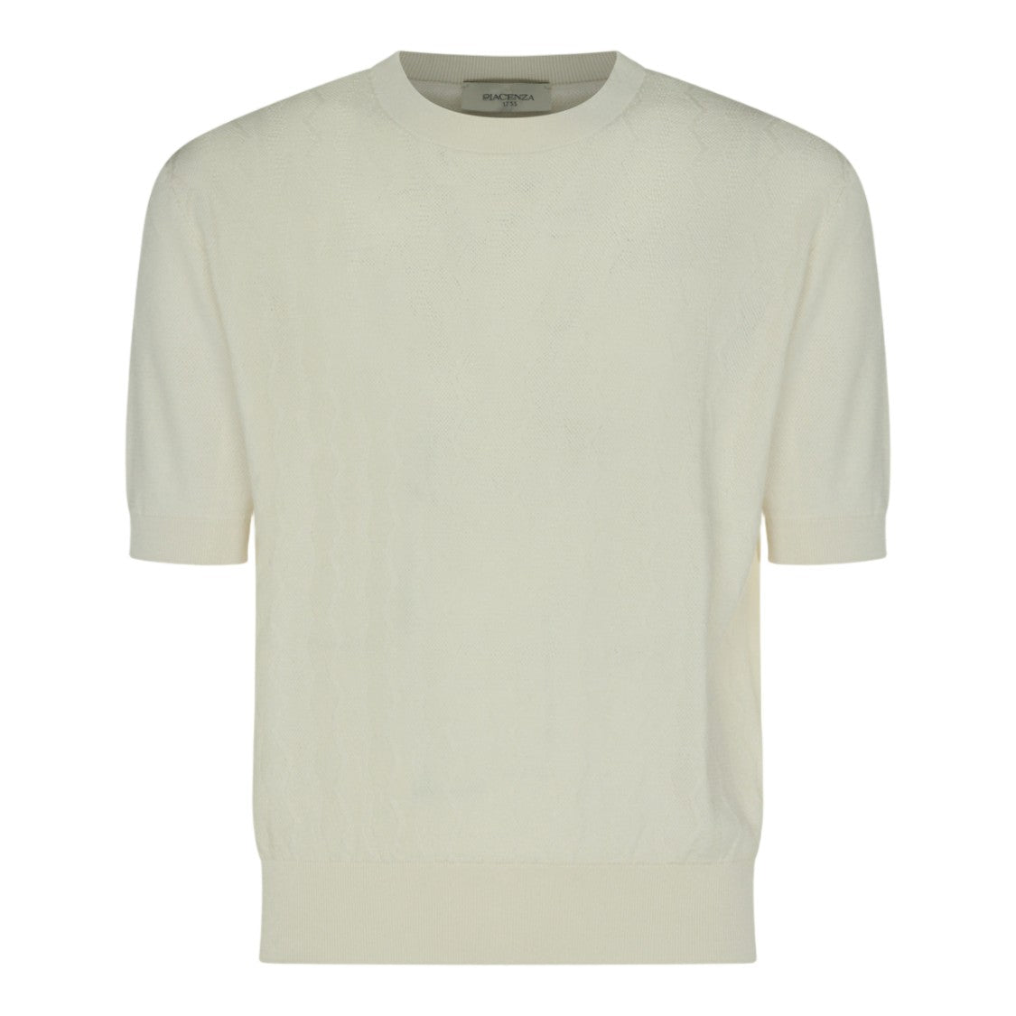 Piacenza Cashmere Textured Knit Crew Neck Top With Ribbed Details