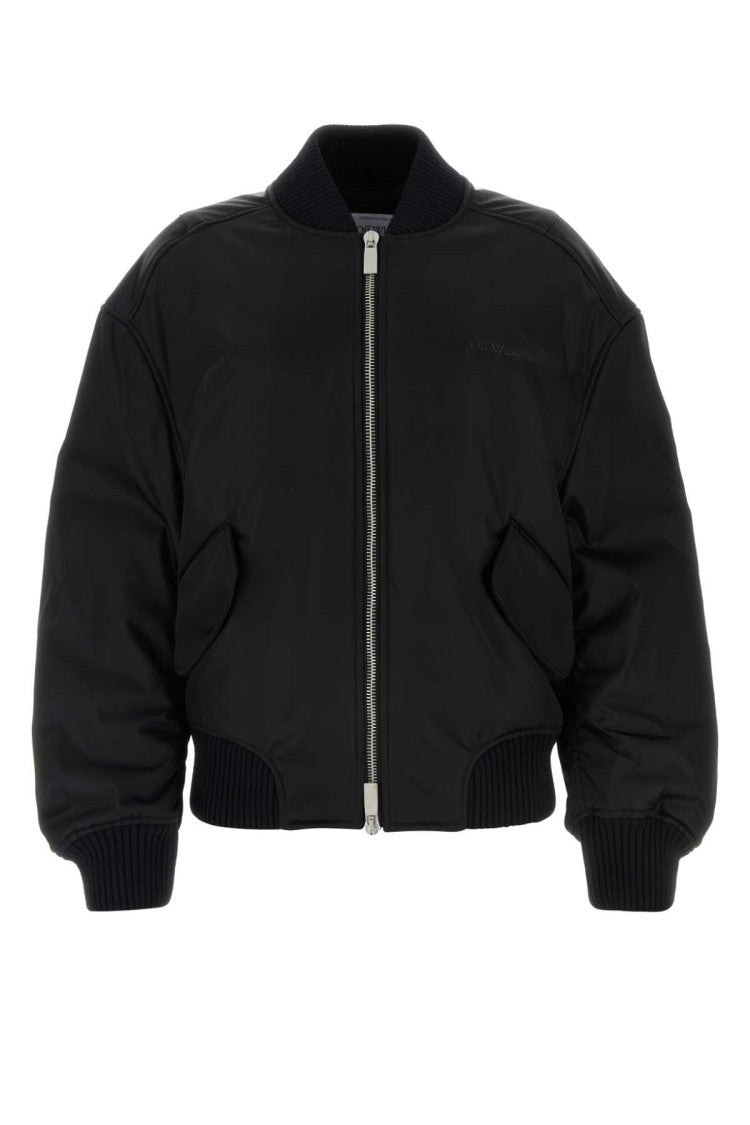 Off-White Black Nylon Blend Bomber Jacket