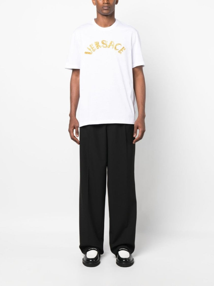 Versace Seashell Baroque-Logo Cotton T-Shirt