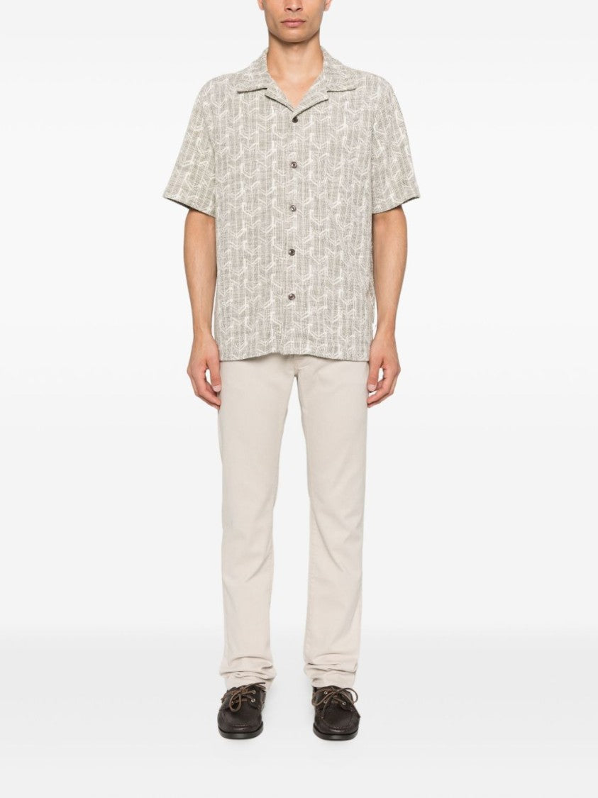 Jacob Cohen Straight-Leg Light Grey Trousers With Five-Pocket Design