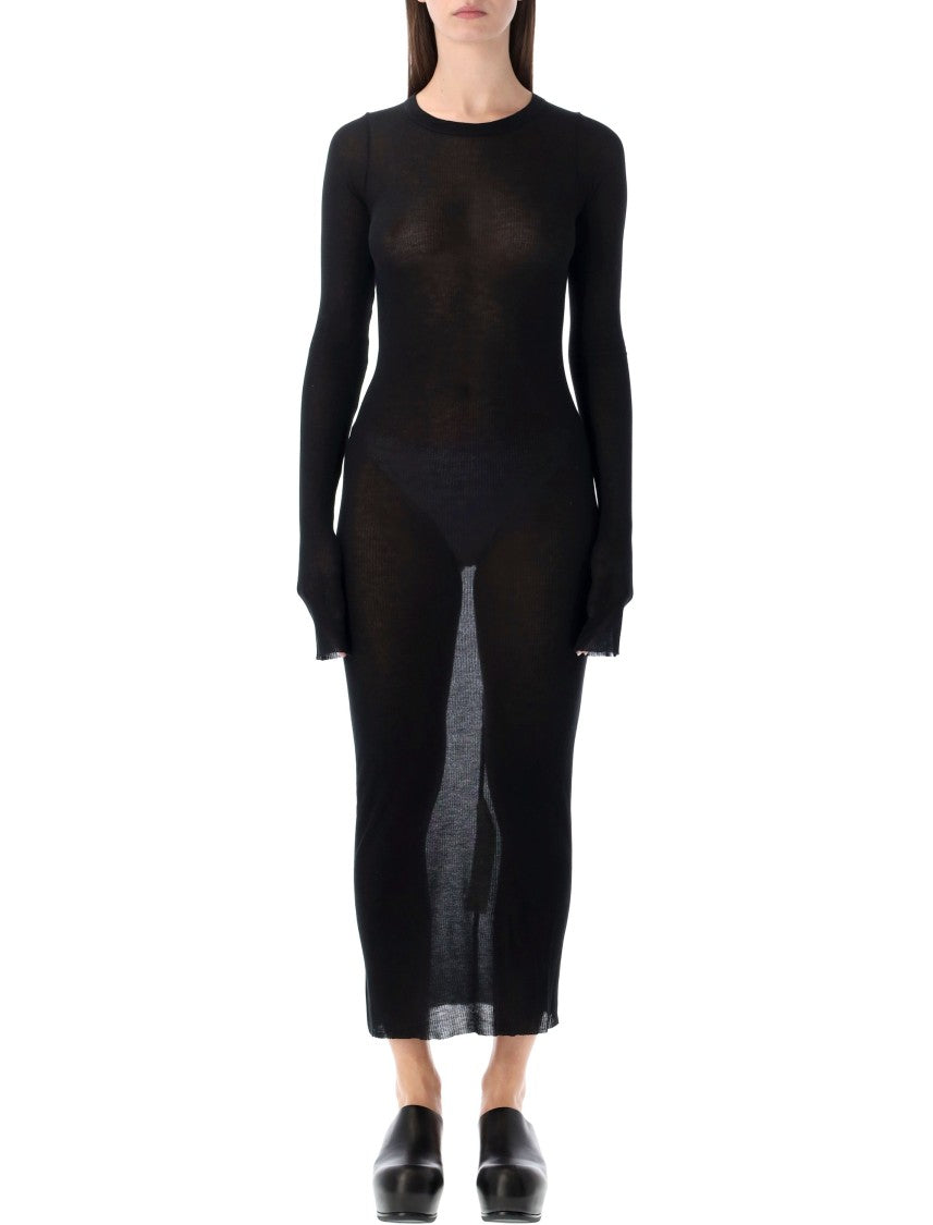 Rick Owens Ribbed Long Sleeves Dress