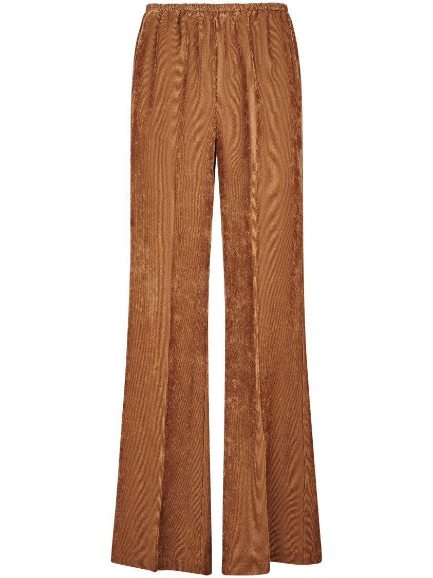 Forte Forte Fluid Ribbed Velvet Wide-Leg Trousers With Elasticated Waistband