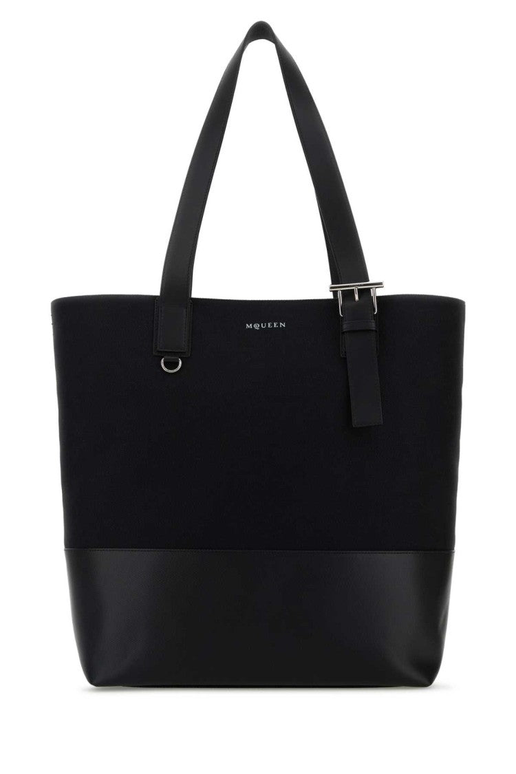Alexander Mcqueen Black Canvas Shopping Bag