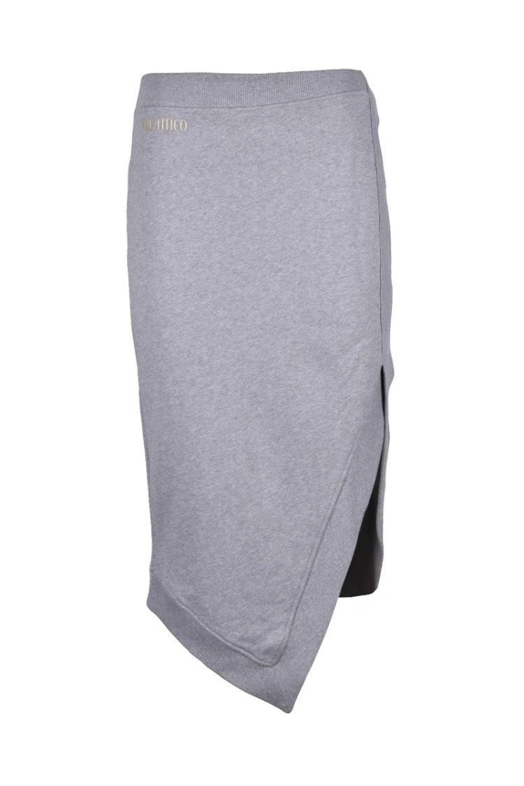 The Attico Grey Asymmetrical Sweatshirt Skirt