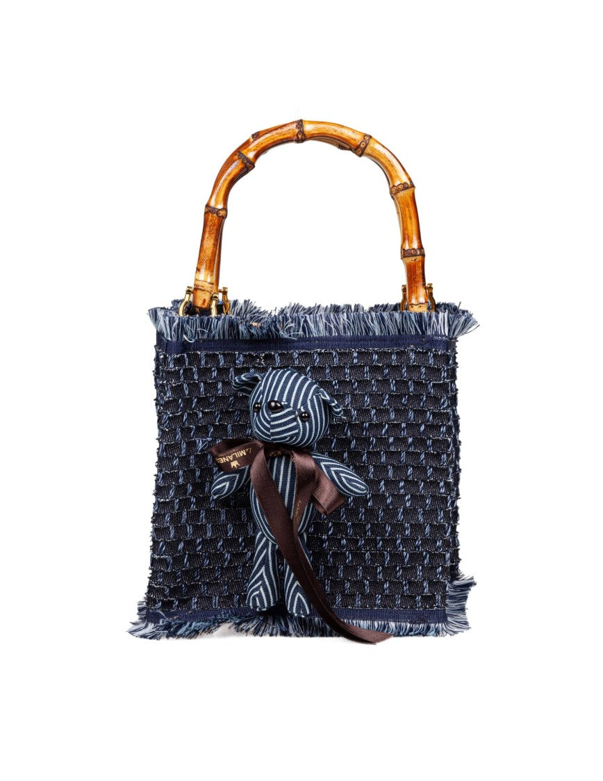 La Milanesa Dark Blue Pepe Small Denim Bag