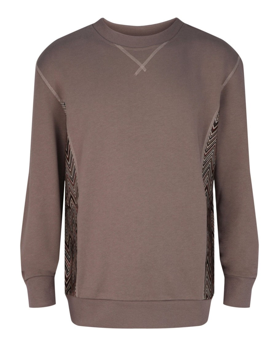 M Missoni Zig-Zag Panelled Crewneck Sweatshirt