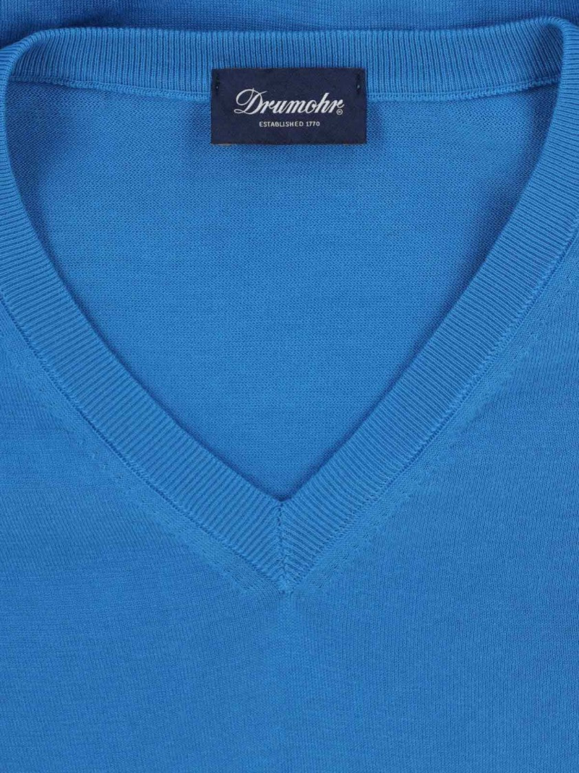 Drumohr V-Neck Sweater – Blue