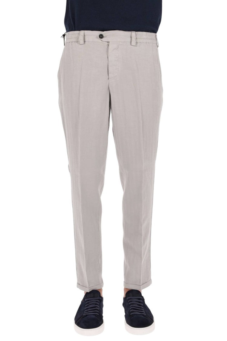 Pt Torino Tailored Pants In Lyocell-Linen-Cotton Blend With Modern Hem