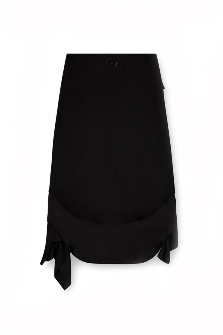 Diesel Black Crepe Midi Skirt