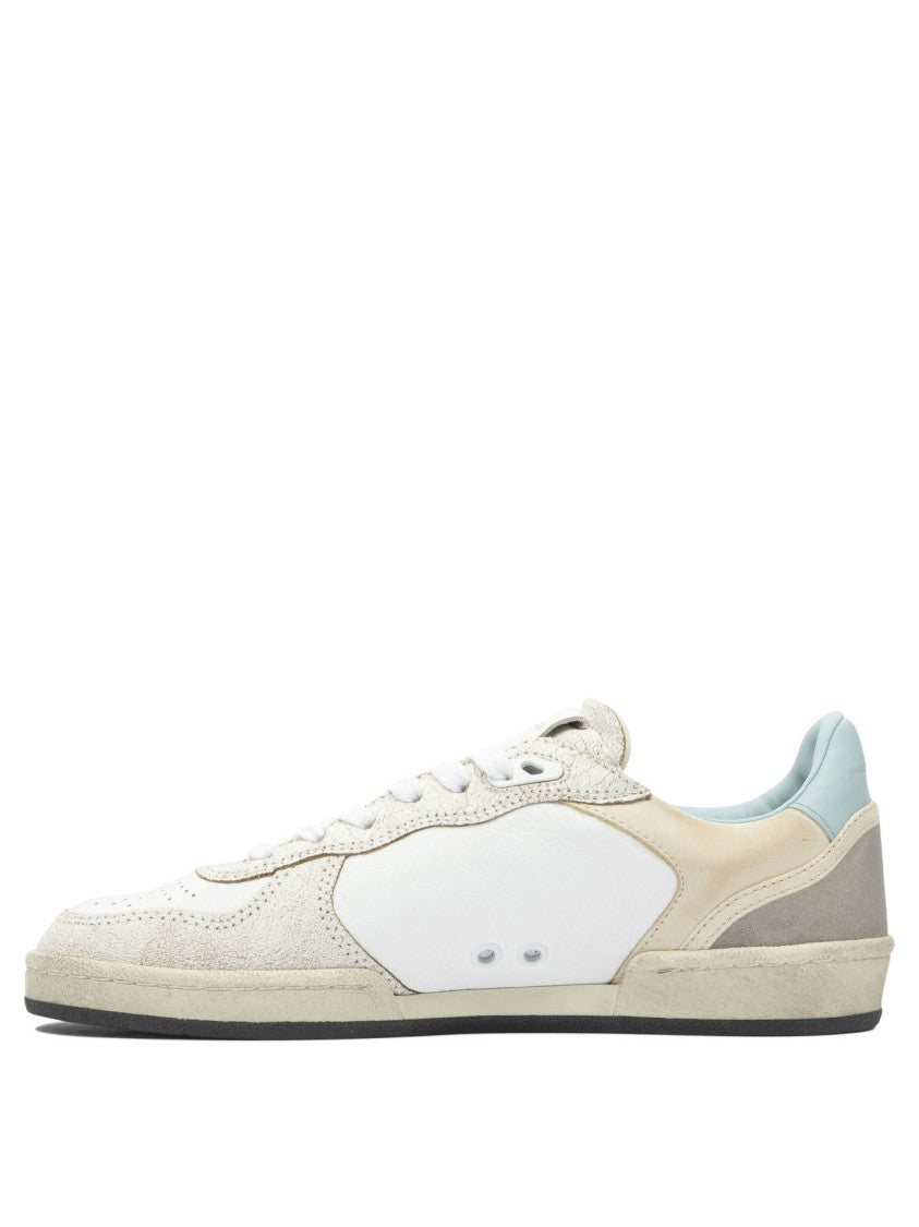 Philippe Model Paris Beige Low-Top Sneakers With Textured Leather Panels