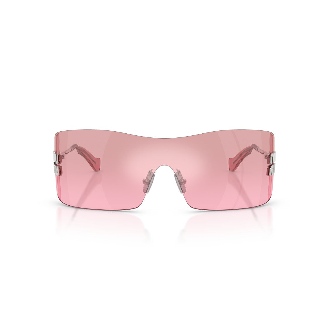Miu Miu Rimless Sunglasses With Continuous Pink Lens