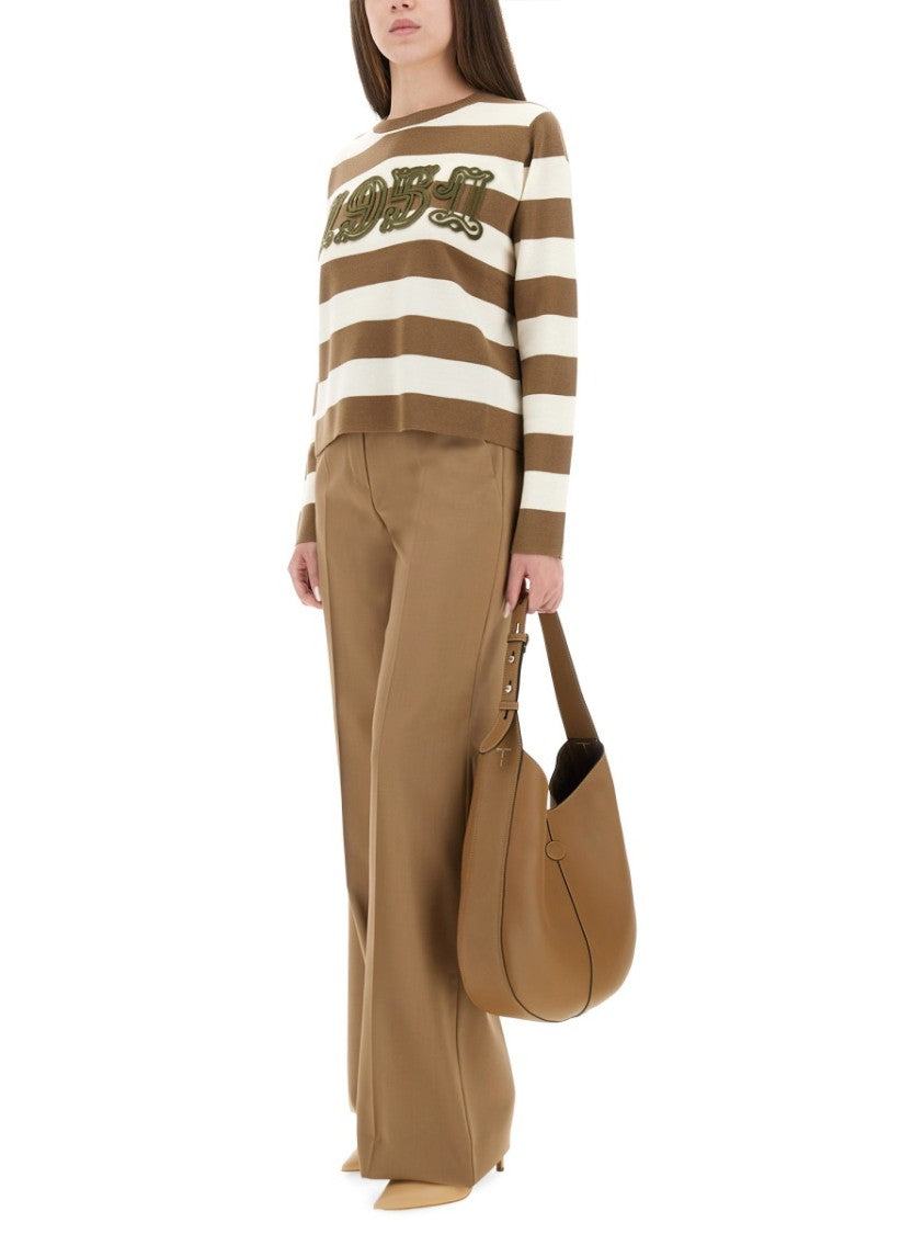 Max Mara Flowing Wide Pants With High Waist And Subtle Pleats
