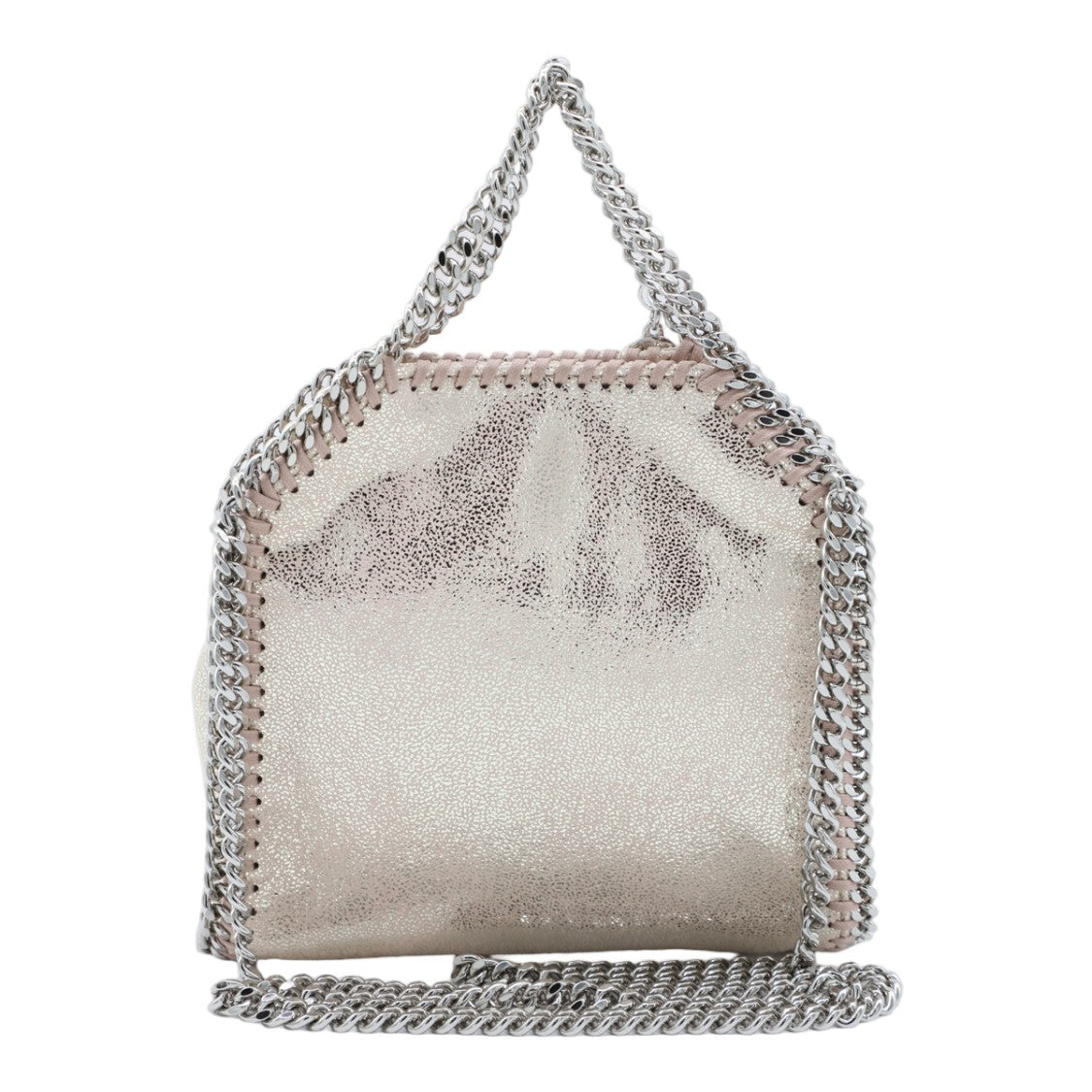Stella Mccartney Textured Metallic Handbag With Chain Detail