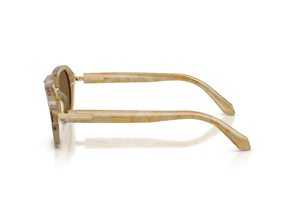 Giorgio Armani Brown 0Ar8244 Keyhole Acetate Geometric Sunglasses