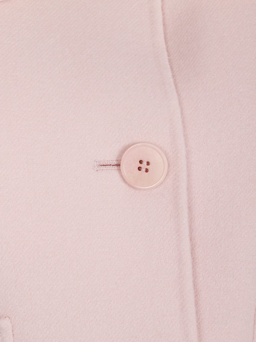 Max Mara Cropped Jacket In Pastel Pink With Button Detail