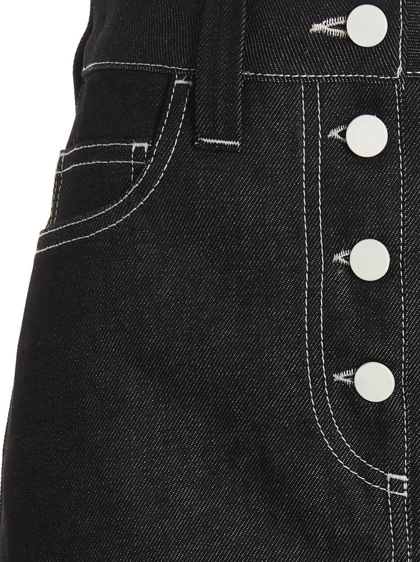 Sunnei Denim Skirt With Contrast Stitching