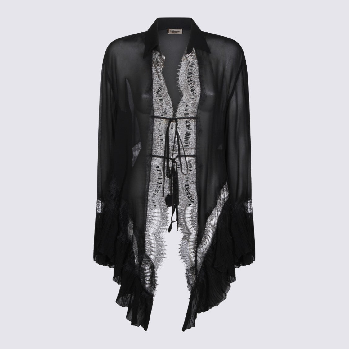 Blumarine Black Viscose Lace Shirt