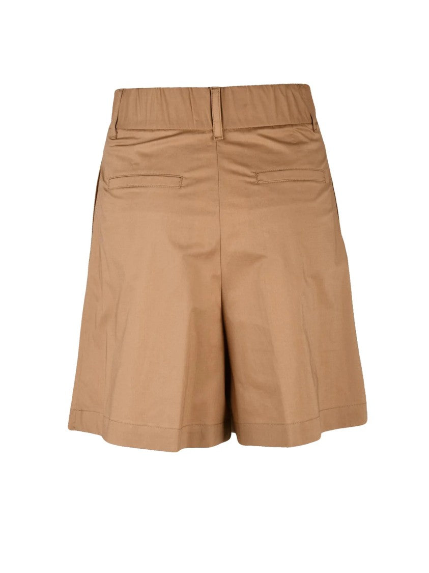 Herno Beige Cotton Elastane High Waist Bermuda Shorts