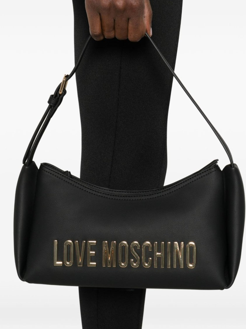 Love Moschino Structured Shoulder Bag With Bold Gold Hardware
