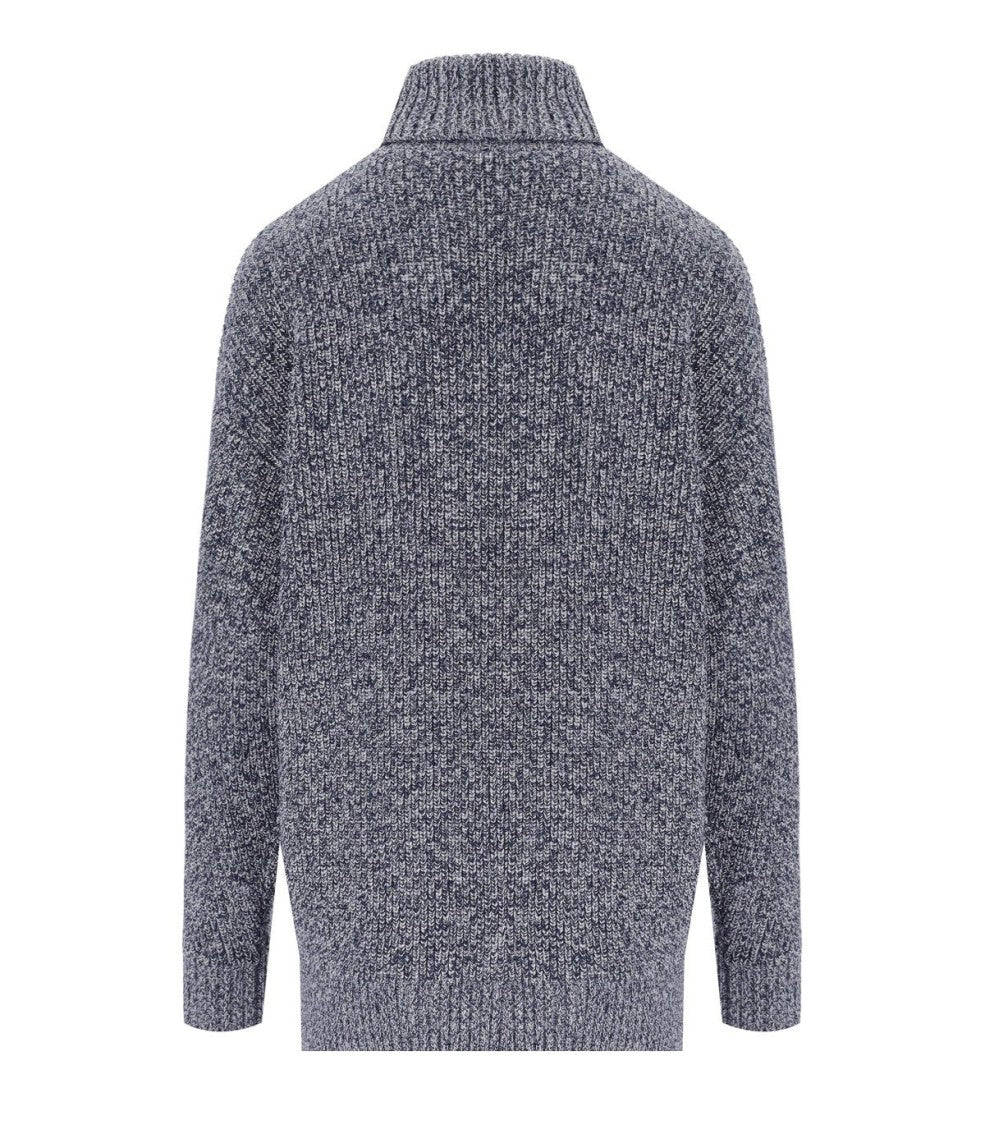 Elisabetta Franchi Navy Blue Turtleneck Sweater