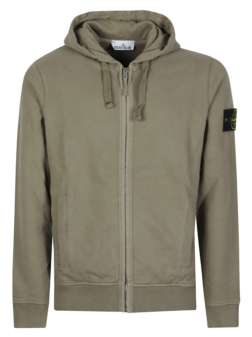 Stone Island Hooded Full-Zip Cotton Sweatshirt
